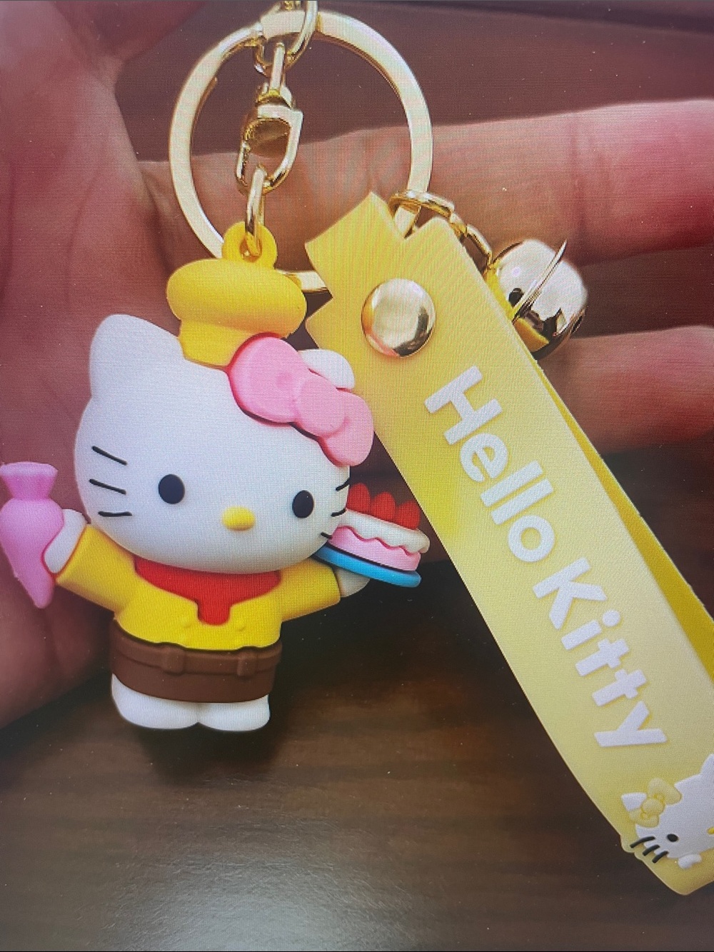Hello Kitty Yellow & Pink Silicone I Keychain